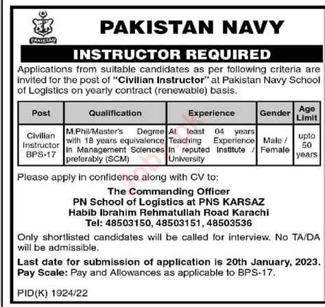 Pakistan Navy Karachi Jobs 2023 2024 Job Advertisement Pakistan