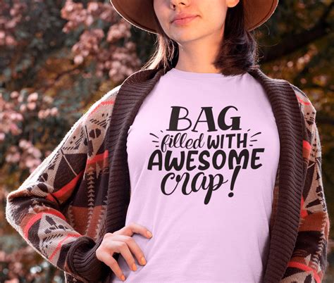 Bag Filled With Awesome Crap Svg Eco Bag Print Print File Etsy