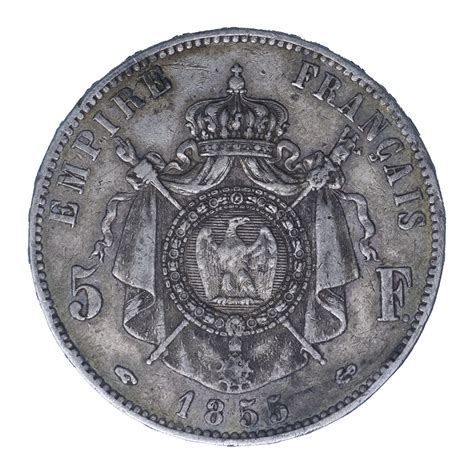 5 Francs Napoléon III Head Naked 1855 Paris 8312