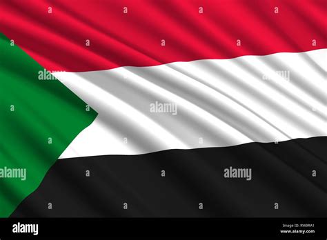 Waving Flag Of Sudan Vector Illustration Stock Vector Image And Art Alamy