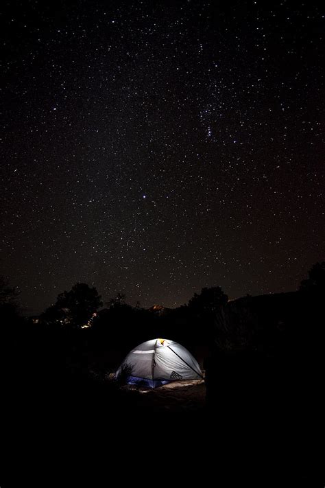 Hd Wallpaper Brown Dome Tent Starry Sky Night Camping Nature Star