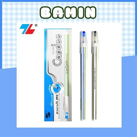 Bút bi Thiên Long hộp 20 bút TL 093 ngòi 0 6mm 3 màu mực xanh đỏ đen