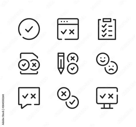 Survey line icons set. Modern graphic design concepts, black stroke ...