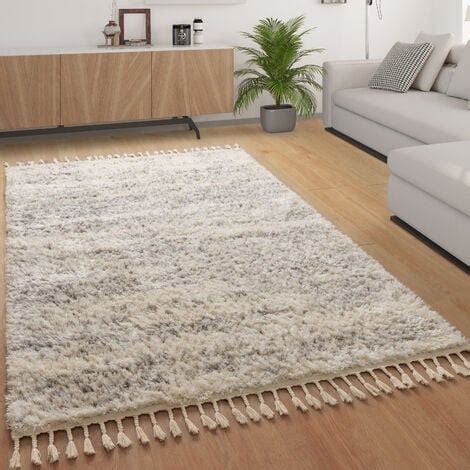 Paco Home Tapis Poil Long Tapis De Salon Shaggy Aspect Flokati À