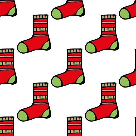 Seamless pattern with cute red socks on white background. Vector image ...