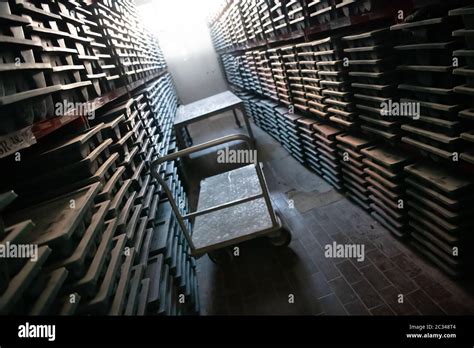 Gold Rock Core Drill Samples Storage Stock Photo Alamy