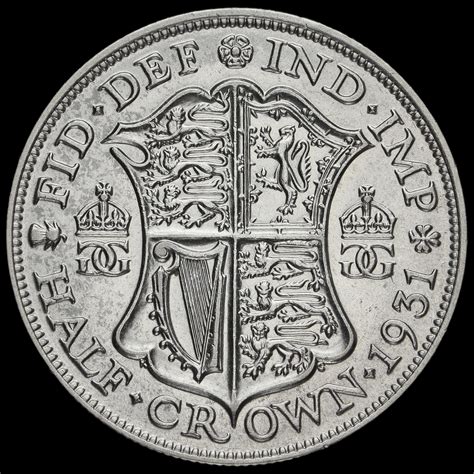 1931 George V Silver Half Crown Scarce Near EF