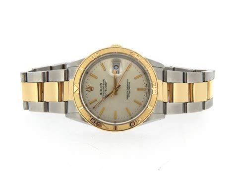 Mens Rolex Two Tone K Ss Datejust Turn O Graph Silver Sku