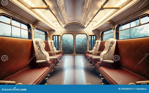 Passenger train interior stock illustration. Illustration of screenshot ...