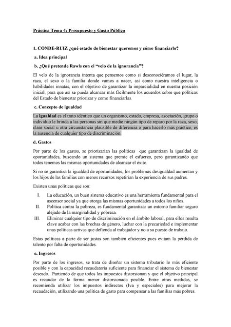 Presupuesto Y Gasto P Blcio Tema Pr Ctica Tema Presupuesto Y