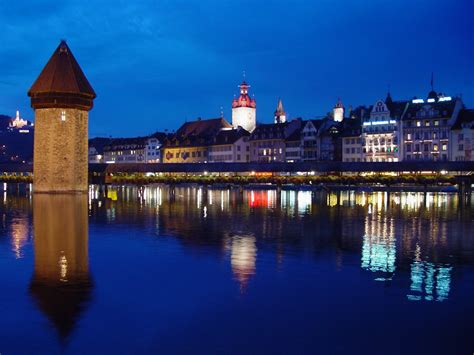 Free Night view of Lucerne, Switzerland 1 Stock Photo - FreeImages.com