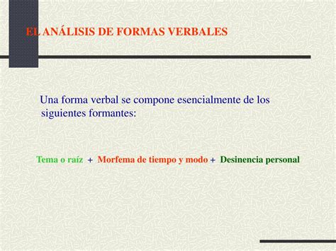 Ppt El An Lisis De Formas Verbales Powerpoint Presentation Free