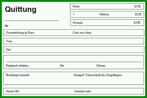 Singular Quittungsvorlage & Quittungsvordruck Zum Quittung Schreiben 567492