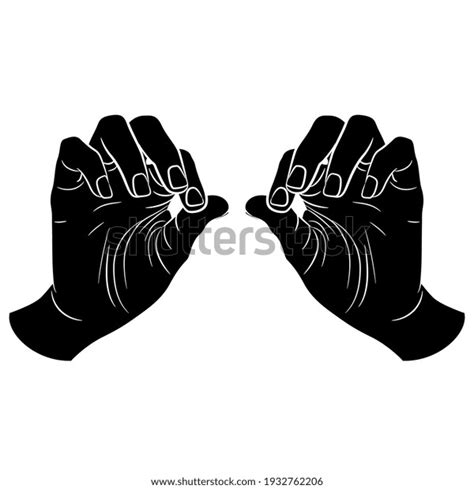 human hands pinch gesture palms stock vector royalty