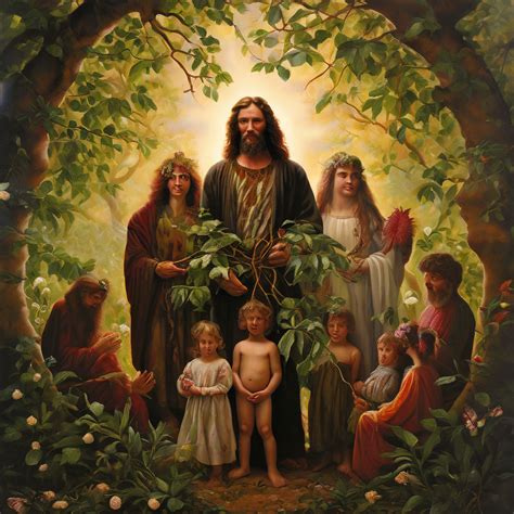 10 An Image Showing Prophet Adam And Eve Surrounded By The By