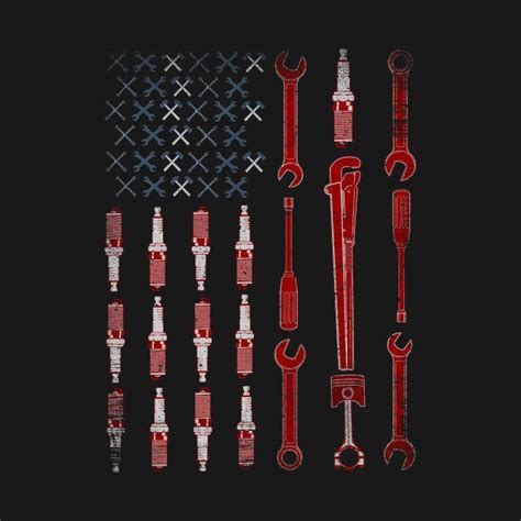 An American Flag Made Out Of Wrenches And Spanners On A Black