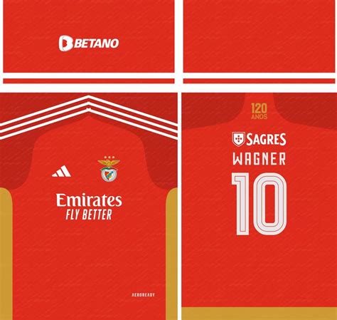 Arte Vetor Camisa Camisa Benfica 2023 2024 Janete Artes