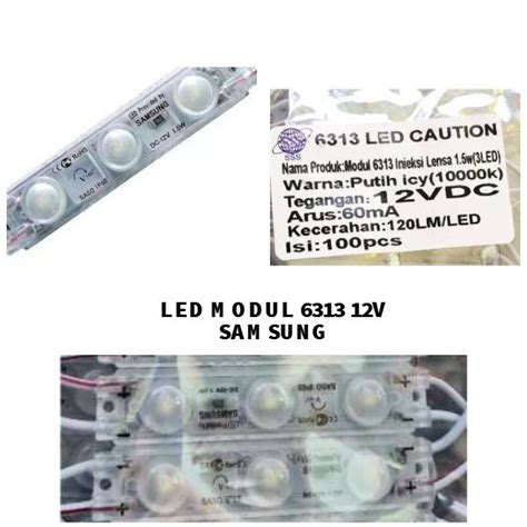 Jual 100 Pcs Led Modul 2835 3 Mata Led Lensa Samsung Tipe 6313 12v