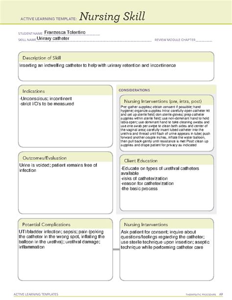 Ati Active Learning Template Nursing Skill