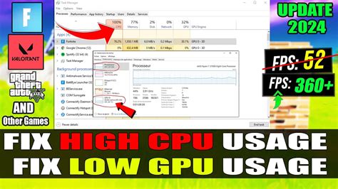 How To Fix High Cpu Usage And Low Gpu Usage While Gaming In 2024 Low Fps Fixed Youtube