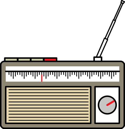 Vintage Radio Vector Illustration Clip Art Icon Simple Style 22044300