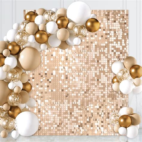 Amazon Light Gold Shimmer Wall Backdrop 24 Pcs Sequin Panels