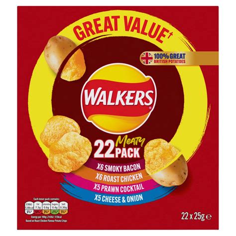 Walkers Meaty Variety Crisps 22 Per Pack British Online