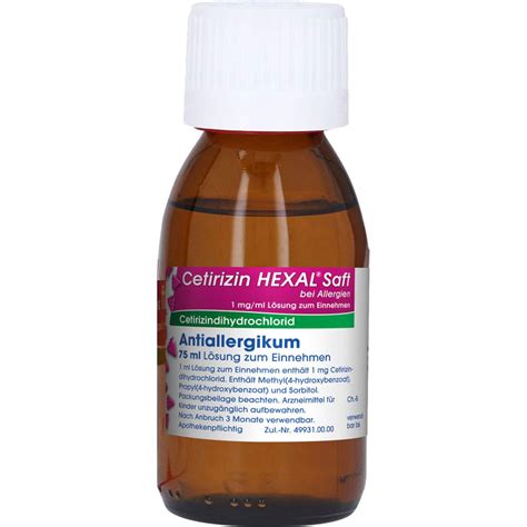 Cetirizin Hexal Saft Bei Allergien Ml Gegen Juckreiz Allergie