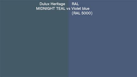 Dulux Heritage Midnight Teal Vs Ral Violet Blue Ral Side By Side