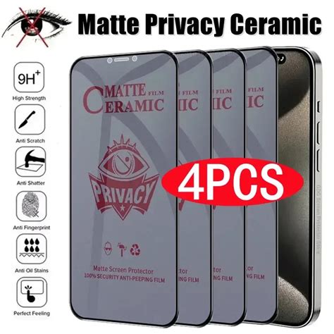 Protector De Pantalla De Privacidad De Cer Mica Mate Para Iphone Pel