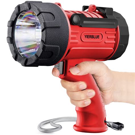 Yierblue Rechargeable Spotlight Flashlight With Lumen Led