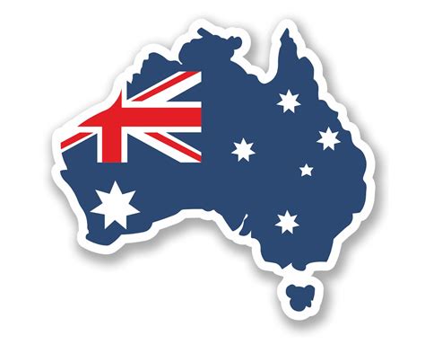 X Cm Australia Flag Vinyl Stickers Australian Map Travel Adventure