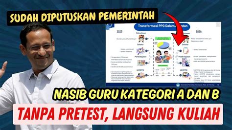 Penting Pemerintah Putuskan Nasib Guru Kategori A Dan B Untuk Ppg