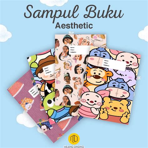 Jual Sampul Buku Aesthetic Isi 10 Pcs Sampul Buku Motif Disney