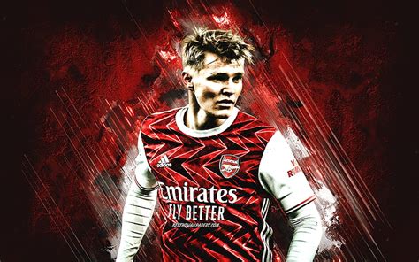 Martin Odegaard Arsenal FC Norwegian Footballer Midfielder Red