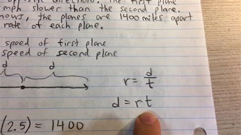 Two Planes Flying In Opposite Directions Rate System Of Equations