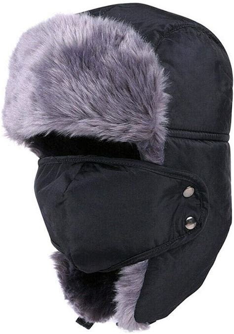 Warm Snow Cap Mens Thick Winter Warm Keeping Hood Hat Cold Weather Neck