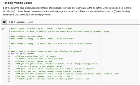 Solved Handling Missing Values 2 Of The Columns Have A Chegg