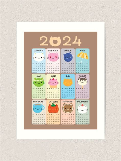 Calendrier 2024 Chats Dans L Art Ivory Calendrier Mural 2024 Pour Chat