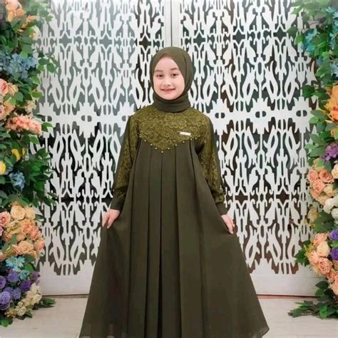 Jual Gamis Anak Inara Dres Plus Pasmina Gamis Anak Kondangan Terbaru