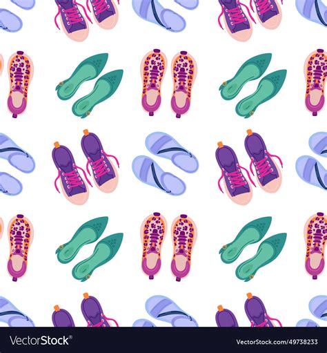 Shoes seamless pattern different types casual Vector Image