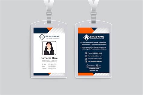 Premium Vector | Office id card design