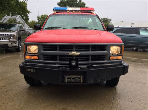 Retired Fire Truck Chevy Cheyenne Dually Ton Winch Siren