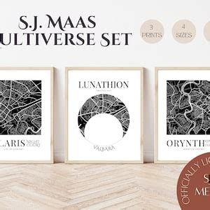 Sjm Multiverse Map Prints Maasverse Velaris Orynth Lunathion Crossover