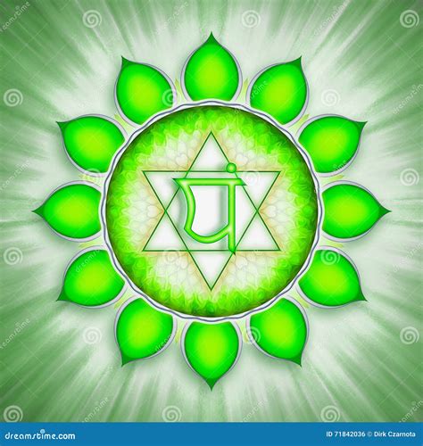 Heart Chakra Symbol stock illustration. Illustration of indian - 71842036