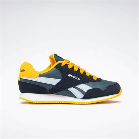 Reebok Royal Classic Jog 3 Shoes In Vector Navy Hoops Blue F23 Team Yellow F23 Reebok