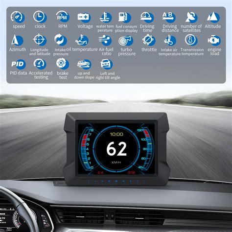 P22 3 5 Inch Car HUD Head Up Display GPS OBD2 Dual System Windshield