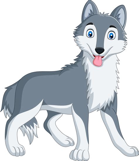 Desenho De Lobo Fofo Em Fundo Branco 7270981 Vetor No Vecteezy