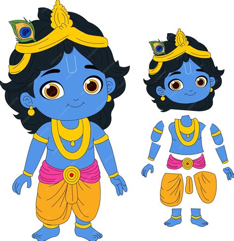 Premium Vector Model Sheet Of Indian God Baby Krishna Cartoon