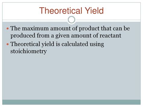 Reaction Yield Ppt Download